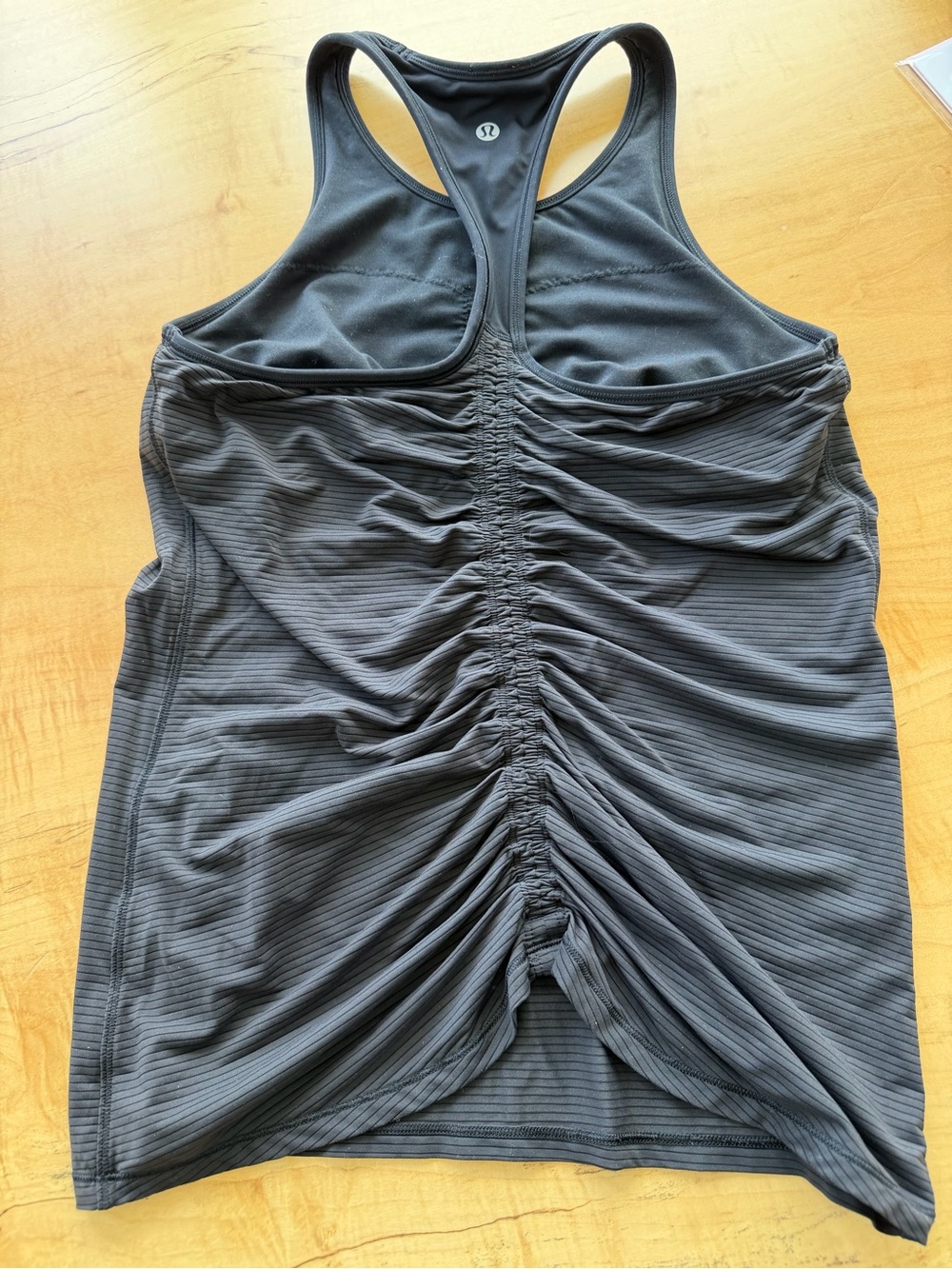 Lululemon Black Racerback Ruched Tank - Picture 2 of 6